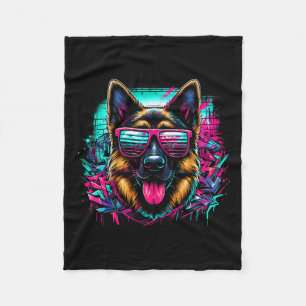 Cool German Shepherd Dog Graffiti Art Style Christ Fleece Blanket