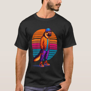 Cool German Shepherd Dog Modern Urban Style Sunset T-Shirt