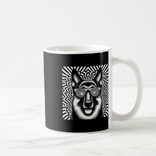 Cool German Shepherd Dog Op Art Style Christmas 1 Coffee Mug