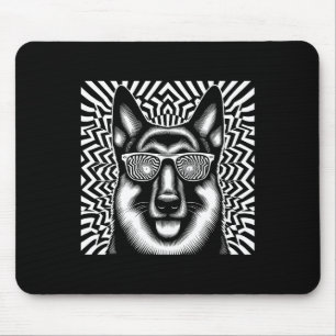 Cool German Shepherd Dog Op Art Style Christmas 1  Mouse Mat