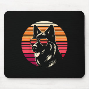 Cool German Shepherd Dog Retro Sunset Art Style Ch Mouse Mat
