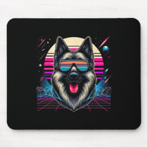 Cool German Shepherd Dog Retrofuturism Art Style C Mouse Mat