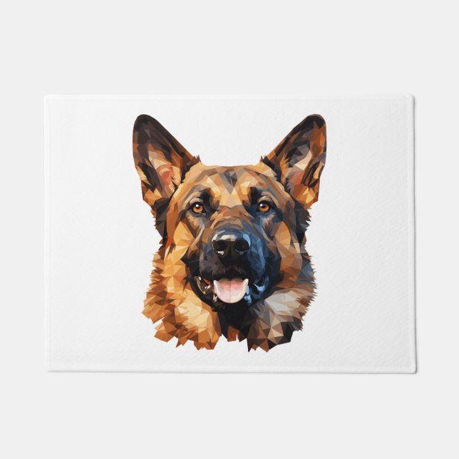 Cool German Shepherd in polygon style Classic T-Sh Doormat (Front)