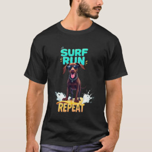 Cool German Shorthaired Pointer Surfing Dog T-Shirt