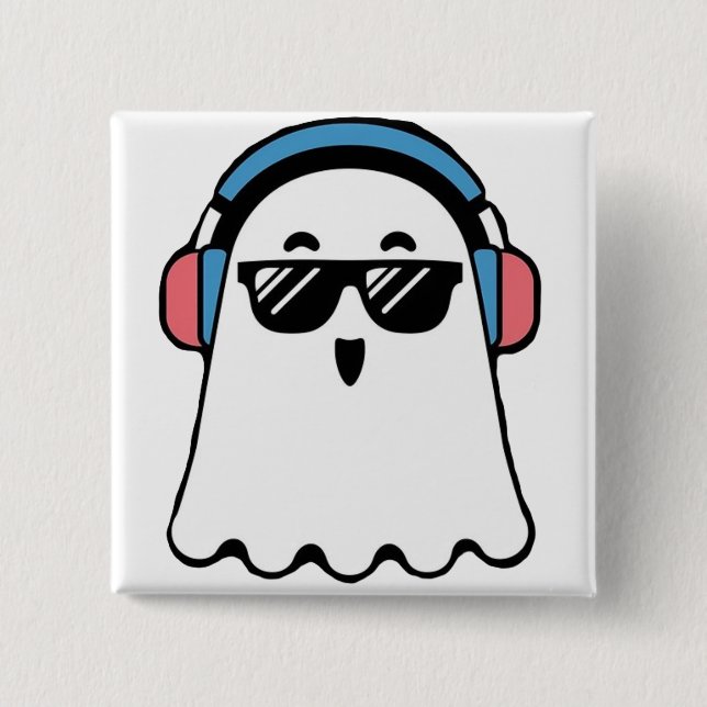 Cool Ghost 15 Cm Square Badge (Front)