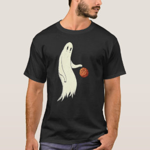 Cool Ghost Dribbling Basketball Halloween Basketb T-Shirt