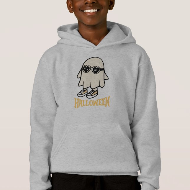 Cool Ghost Halloween Kids Hoodie Pullover (Front)