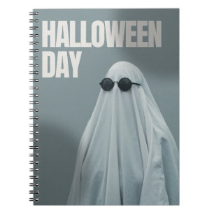 Cool Ghost Halloween Notebook–Minimal Funny Design Notebook