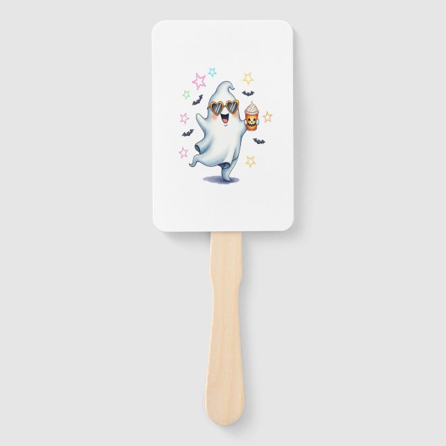 Cool Ghost Halloween Vibes Hand Fan (Front)