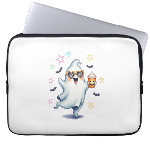 Cool Ghost Halloween Vibes Laptop Sleeve
