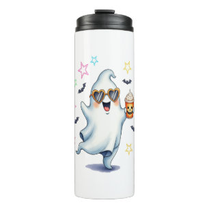 Cool Ghost Halloween Vibes Thermal Tumbler