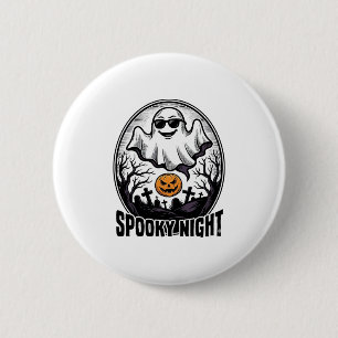 Cool Ghost Halloween Vintage Engraving Tee Art_1 6 Cm Round Badge