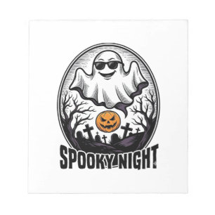 Cool Ghost Halloween Vintage Engraving Tee Art_1 Notepad
