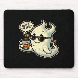 Cool Ghost Whiskey Pun Men Women Funny Halloween Mouse Mat