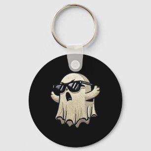 Cool Ghoul_ Embroidered Ghost With Sungles Key Ring