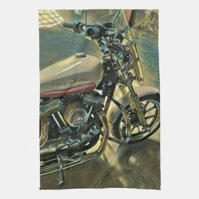Cool gifts for motorcyclists tea towel (Vertical)