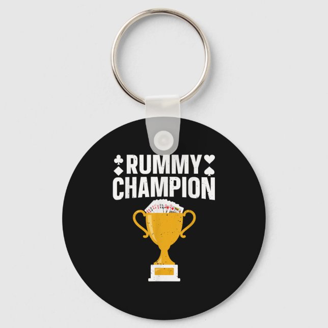 Cool Gin Rummy Design For Men Women Card Game Rumm Key Ring (Front)