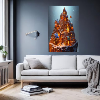 Cool Gingerbread village | AI Art Poster