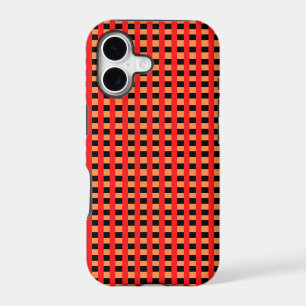 Cool Gingham Orange, Red and Black Pattern Design