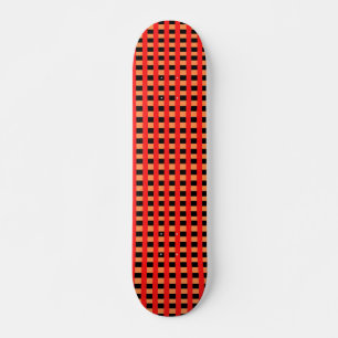 Cool Gingham Orange, Red and Black Pattern Design  Skateboard