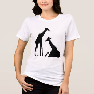cool giraff t-shirt design wild life giraff Tri-Blend shirt