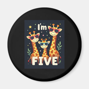 Cool Giraffe 5th Birthday Party 5 Year Old Toddler Magnet