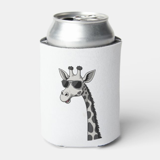 Cool Giraffe Art For Men Women Kids Animal Lover A Can Cooler (Can Front)