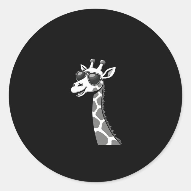 Cool Giraffe Art For Men Women Kids Animal Lover A Classic Round Sticker (Front)