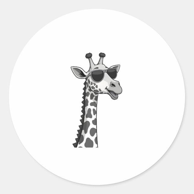 Cool Giraffe Art For Men Women Kids Animal Lover A Classic Round Sticker (Front)