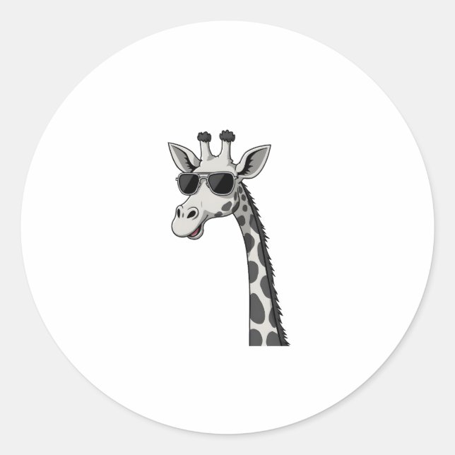 Cool Giraffe Art For Men Women Kids Animal Lover A Classic Round Sticker (Front)