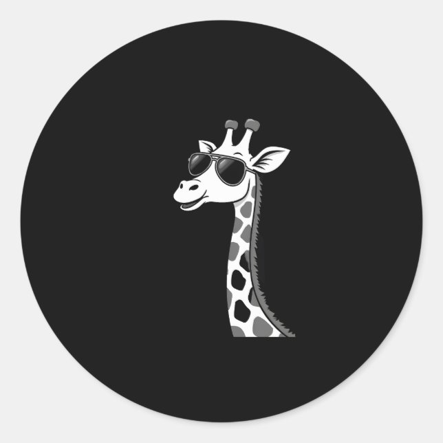 Cool Giraffe Art For Men Women Kids Animal Lover A Classic Round Sticker (Front)
