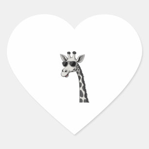 Cool Giraffe Art For Men Women Kids Animal Lover A Heart Sticker