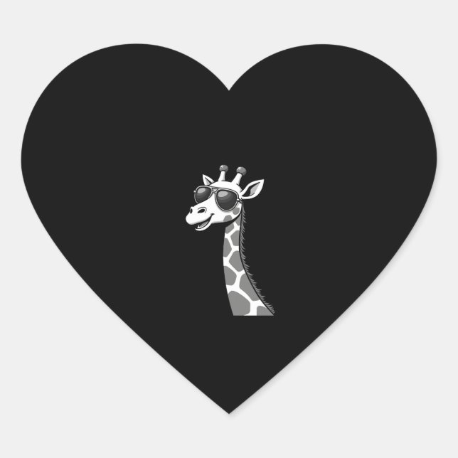 Cool Giraffe Art For Men Women Kids Animal Lover A Heart Sticker (Front)