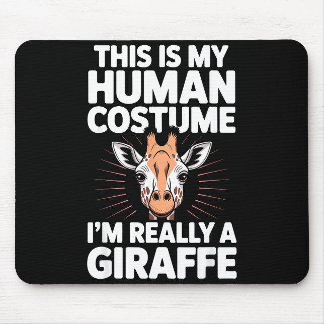 Cool Giraffe Art For Men Women Kids Toddler Giraff Mouse Mat (Front)