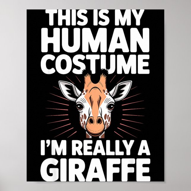 Cool Giraffe Art For Men Women Kids Toddler Giraff Poster (Front)