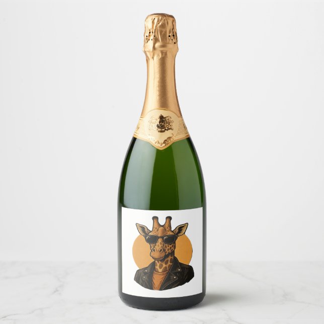 cool giraffe Classic T-Shirt Sparkling Wine Label (Front)