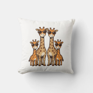 Cool Giraffe Family Sunglasses Vintage Engraving T Cushion