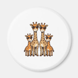 Cool Giraffe Family Sunglasses Vintage Engraving T Magnet