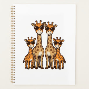 Cool Giraffe Family Sunglasses Vintage Engraving T Planner
