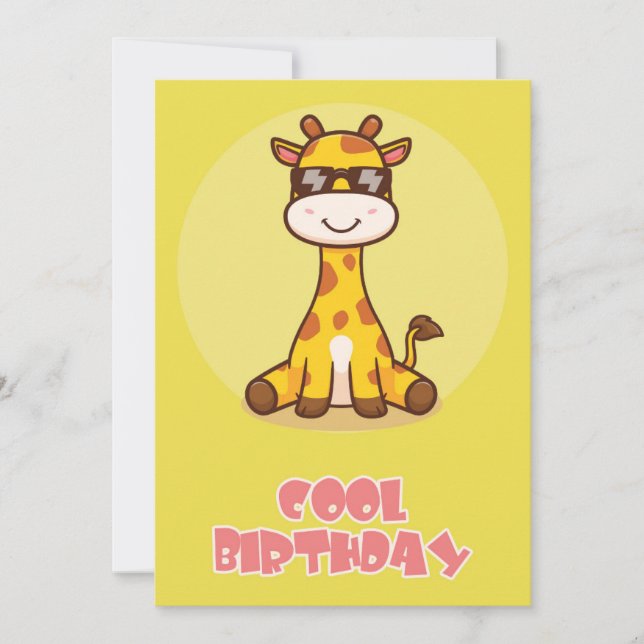Cool giraffe Flat Greeting Card (Front)