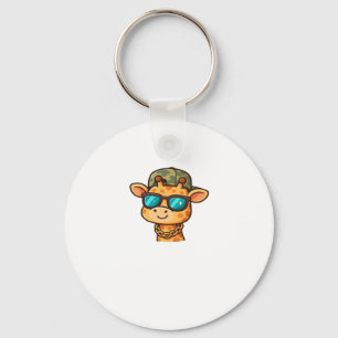 Cool Giraffe � Funny Streetwear Cartoon Animal Ove Key Ring