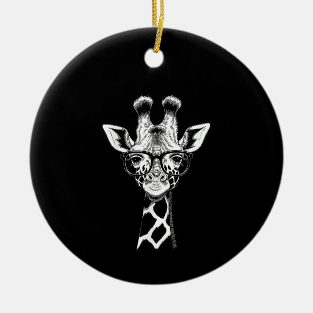 Cool Giraffe Graphic Casual Summer Funny Cute Anim Ceramic Tree Decoration (Front)