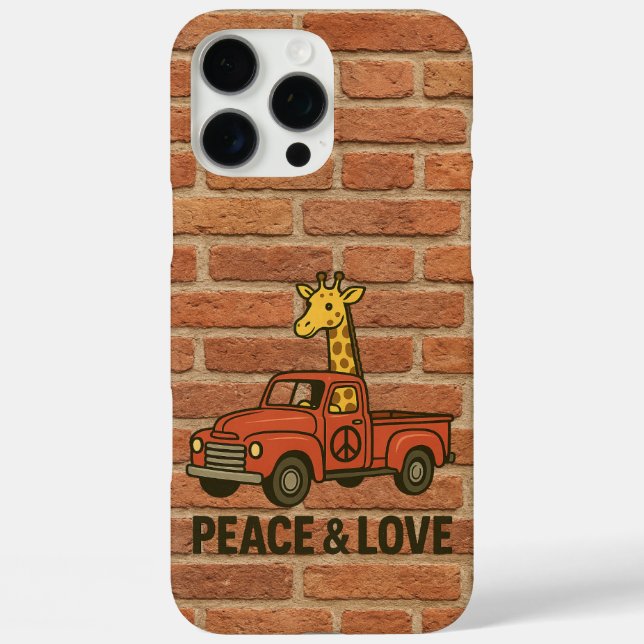 Cool Giraffe Riding a Peace Truck Case-Mate iPhone Case (Back)