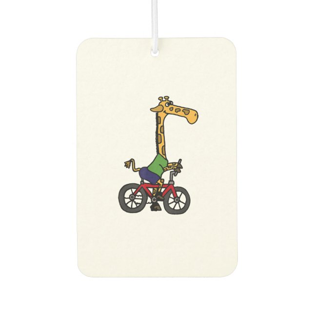 Cool Giraffe Riding Bicycle  Car Air Freshener (Front)