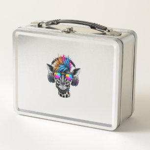 Cool Giraffe Sunglasses Headphones Giraffes Metal Lunch Box