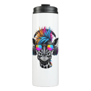 Cool Giraffe Sunglasses Headphones Giraffes Thermal Tumbler