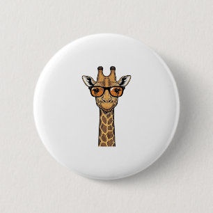 Cool Giraffe Sunglasses Vintage Engraving Shirt De 6 Cm Round Badge