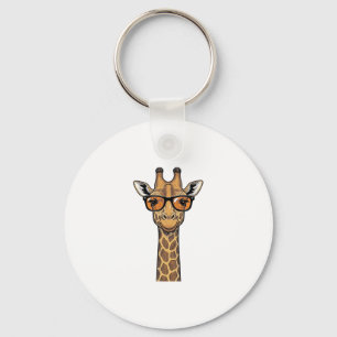 Cool Giraffe Sunglasses Vintage Engraving Shirt De Key Ring