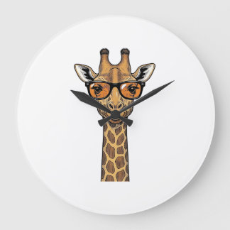Cool Giraffe Sunglasses Vintage Engraving Shirt De Large Clock
