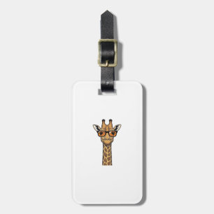 Cool Giraffe Sunglasses Vintage Engraving Shirt De Luggage Tag